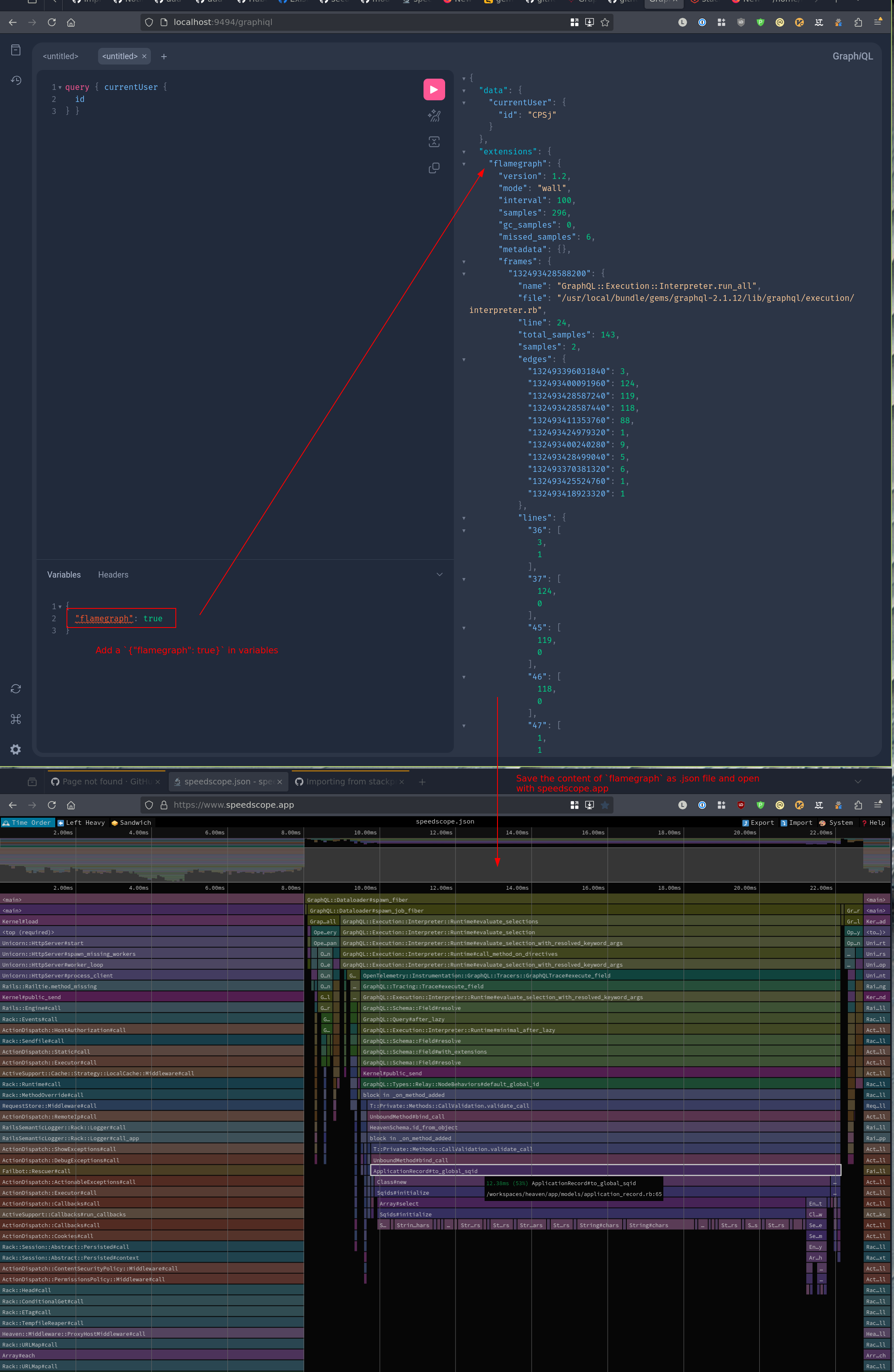 flamegraph from graphiql export